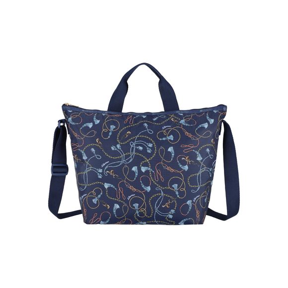 Deluxe Easy Carry Tote Bag Navy Status Chain T_T - Picture 1 of 4